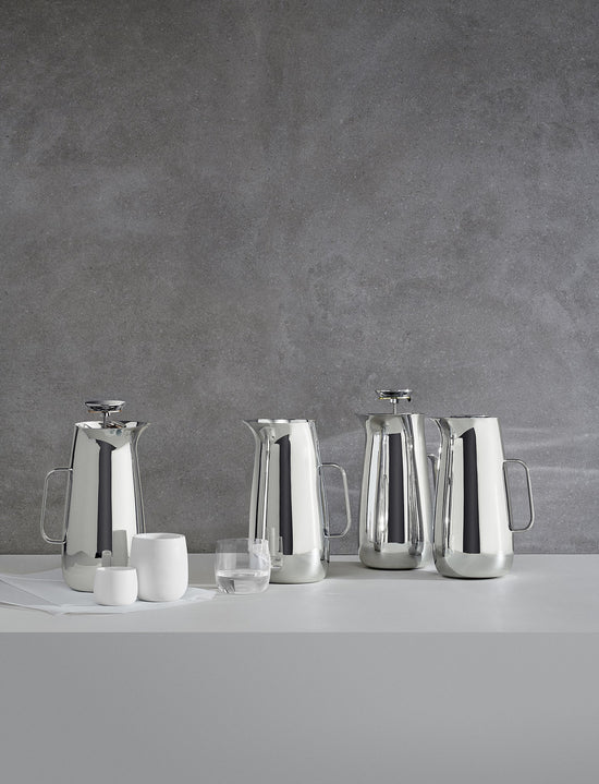 Norman Foster-Designed Stelton Polished Stainless Steel Vacuum Jug for Coffee or Tea