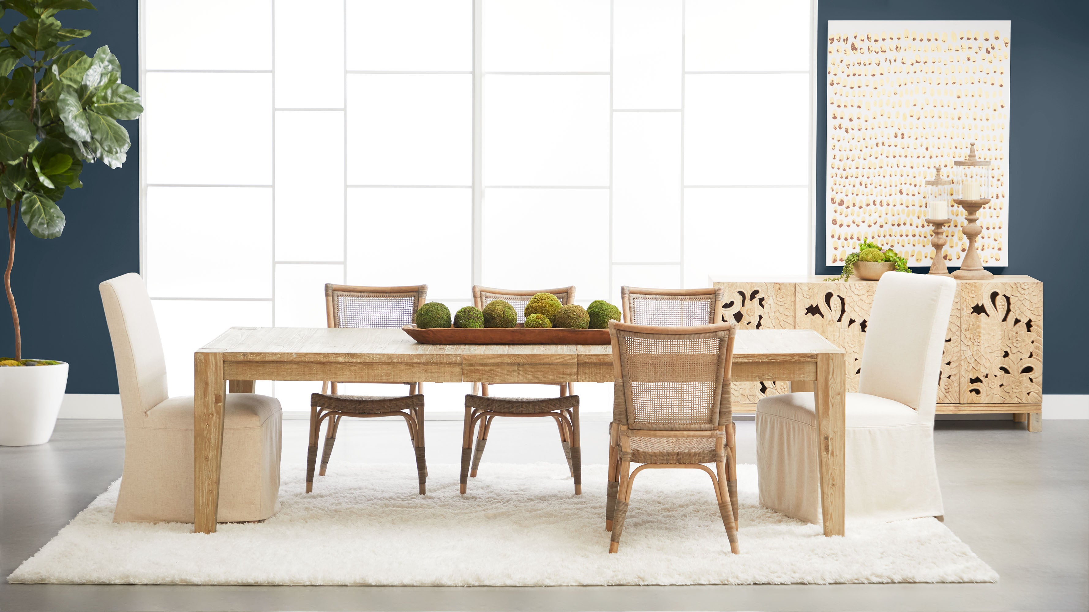 Essentials For Living Canal Dining Table with 18